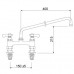 Baterie cu doi robineti si alimentare dubla Ø16 L=400mm A=215mm #549845